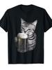 1PC Cat Drinking Beer T-Shirt,Soft Unisex, Affordable Everyday Wear, Four Seasons Beach Great