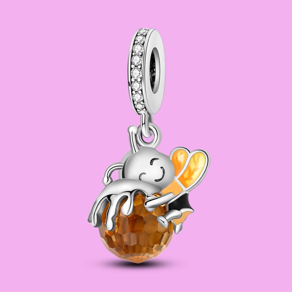 Pendant Charm Bead Copper Cute Bee Honey Beads Fit Original Bracelet For Jewelry Making Valentine'S Day Gift