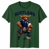 T-shirt Unisex Scozzese Mucca delle Highlands Fan della Scozia Maglietta Grafica da Rugby