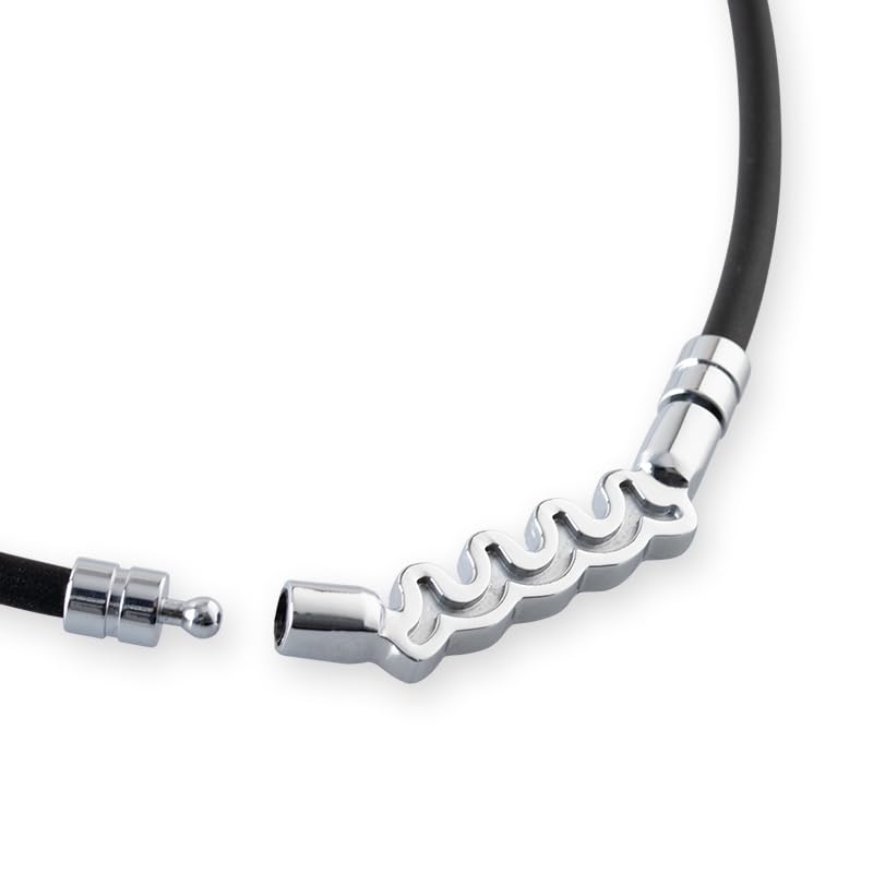 BANDEL muta Healthcare Necklace Wave Magnetic Necklace (54cm, Black x Silver)