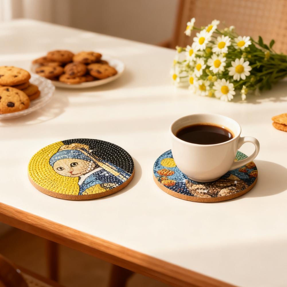 

Diamond-painted coasters Heat-Resistant Pot Non Slip Insulation Hot Pad Coaster Cup Holder Food Grade Kitchen Accessor China