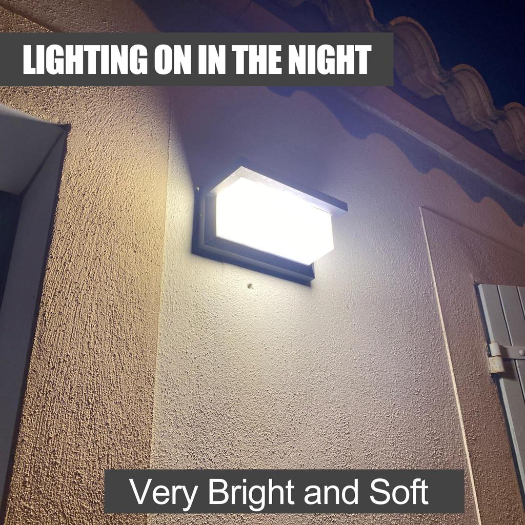 5000K Daylight White Outdoor Wall Sconce Lights, LED Exterior Light Fixture Wall Mount Ip65 Waterproof, Wall Porch Light for Garage Walkway Hallway