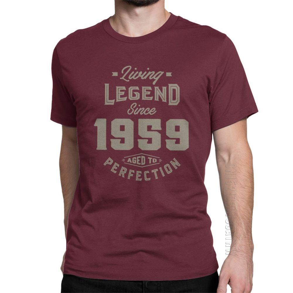 Living Legend Since 1959 Birthday TShirt Anniversary Birth Present T Shirt Vintage Men Gray Clothing Vintage Pure Cotton Tees