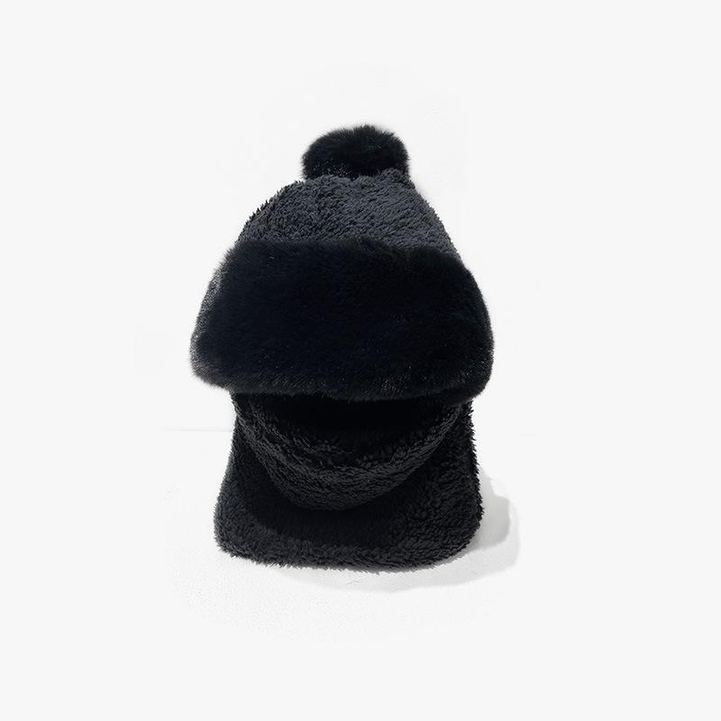 Bear Hat for Women In Winter Korean Style Cute Versatile Headgear Cycling Scarf Warm Mask Sky Scarf Integrated Ear Protection