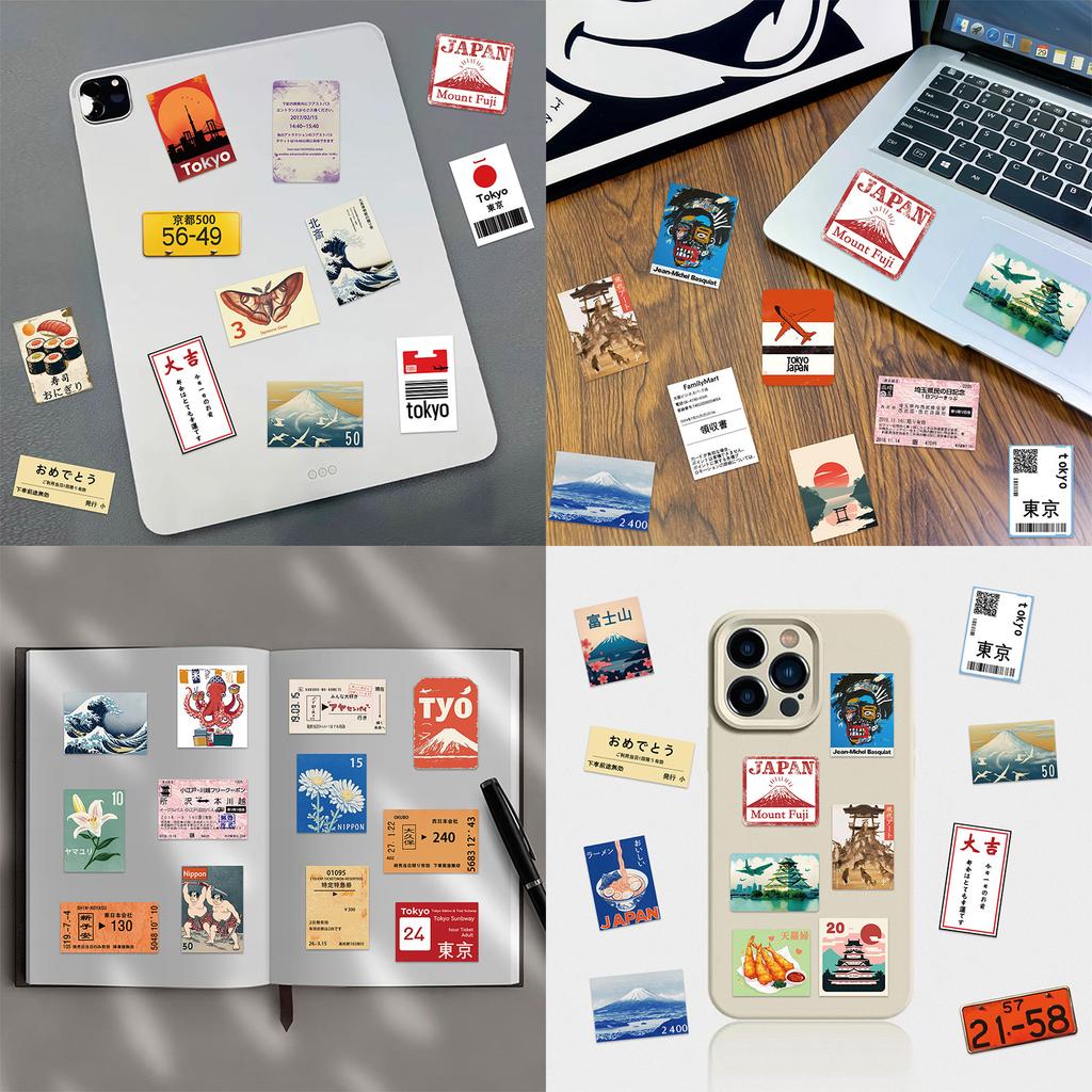 50pcs Japanese Cultural Elements Travel Graffiti Stickers Phone Guitar Laptop Notebook Suitcase Cup Waterproof Sticker Kids Toys