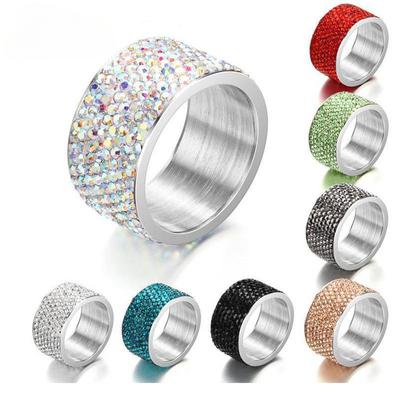 Ring Fashion Stainless Steel Ring with Diamonds Women's Joint Ring Full Diamond Ring Jewelry MIT