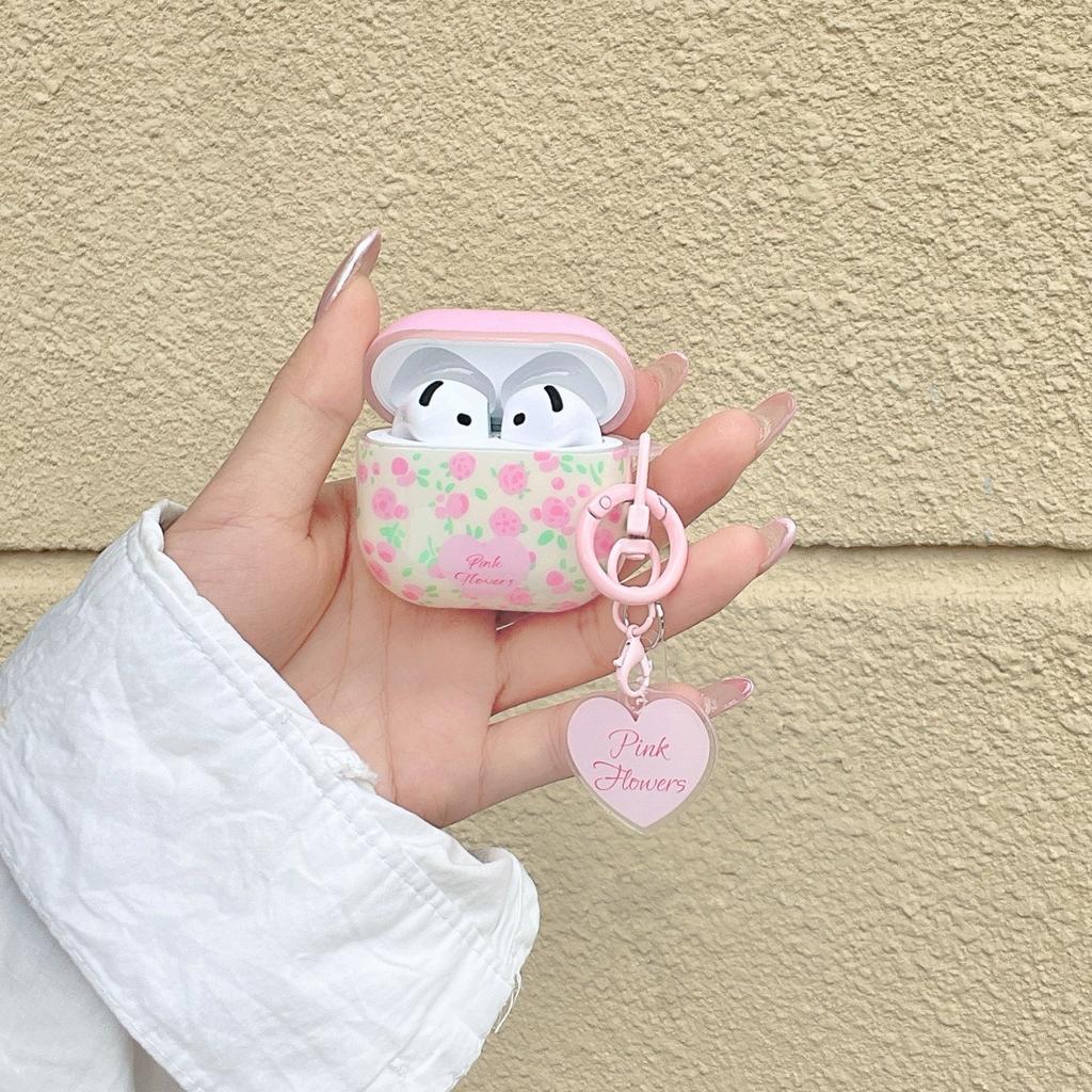 Korean pink small floral AirpodsPro1 earphone case for Apple 1/1/1 generation wireless Bluetooth case