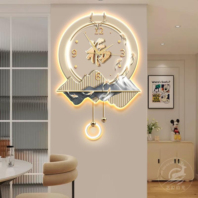 

2025 New Model Entrance Hall Wall Clock Living Room High-End LED Digital Clock Watch Corridor Mural Quartz Clock Room Decoration (as the picture,40X60CM)