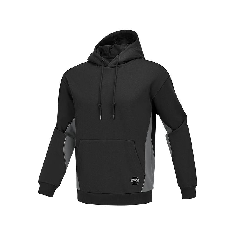 Skechers Sport Lifestyle Series Hooded Pullover Simple Long Sleeve Sweatshirt Unisex sweatshirt Carbon-Black P424U012-0018 S