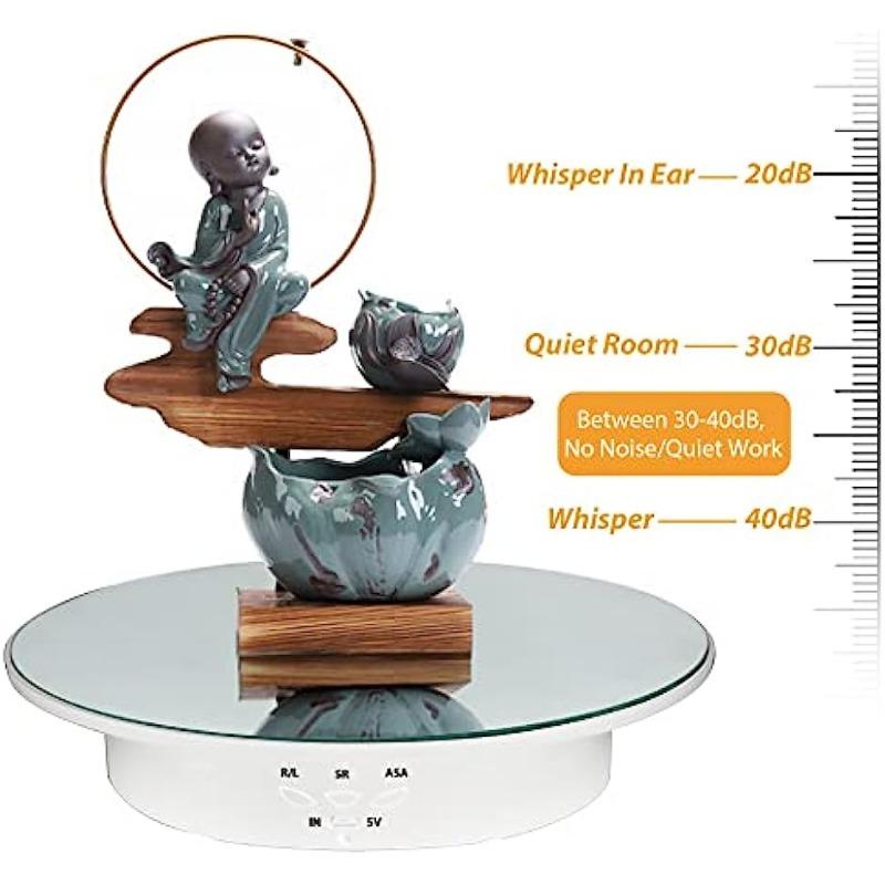 "Dual-Powered 360° Rotating Display Stand, High-Capacity 22lbs, 7.9"" Mirror, Perfect for Versatile Use (Cakes/Jewelry/Photos)