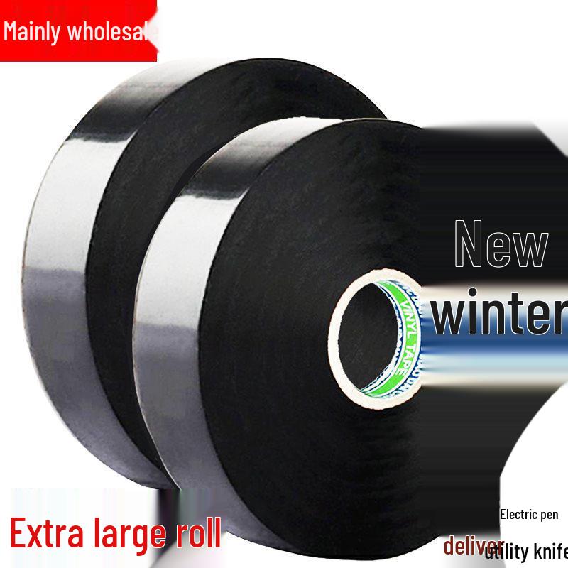 Wodoodporna, trudnopalna taśma PVC dla elektryków o wysokiej lepkości - Bardzo cienka, duża rolka, czarna