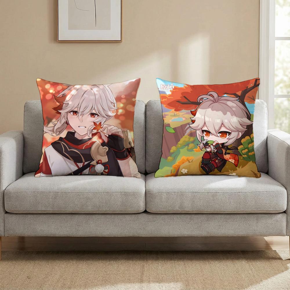 Anime Kaedehara Kazuha Cushion Cover Cushion Cover Set 4Pcs 50X50 45X45 40X40 Pillowcase Decorative Sofa Home Decor