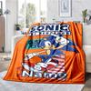 Custom Name Sonic Theme Printed Blanket - Perfect for Couch, Bed, Travel & Outdoor Use | Machine Washable, Cozy & Durable.