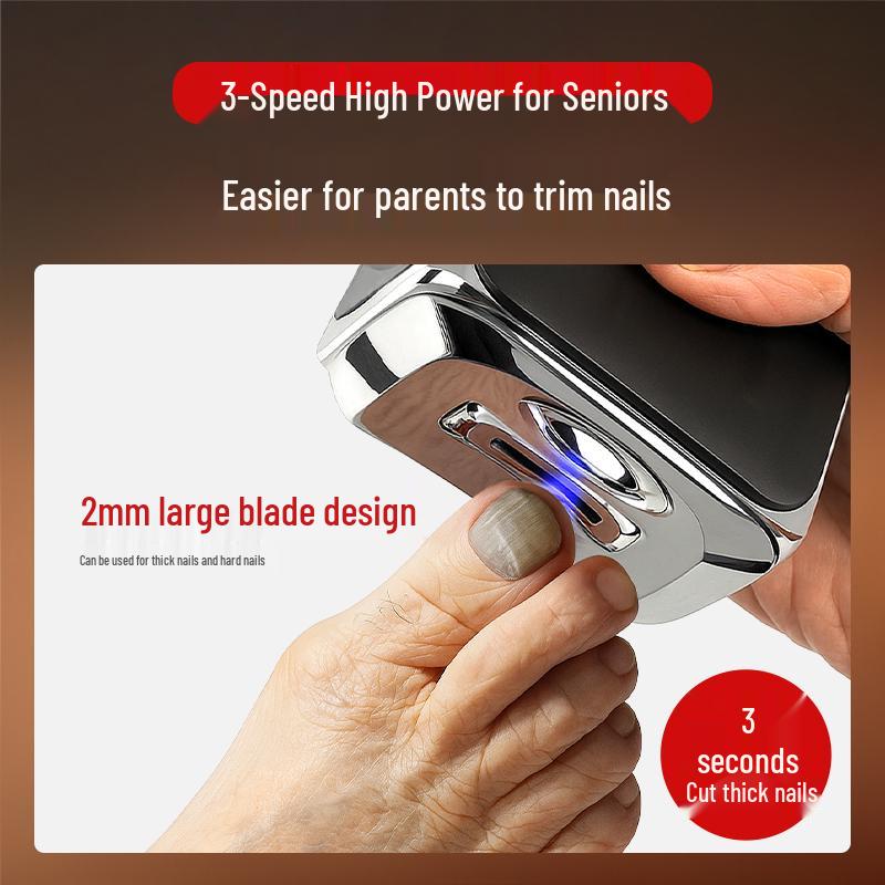 Portable Rechargeable Electric Nail Clipper with Digital Display and Magnetic Suction
