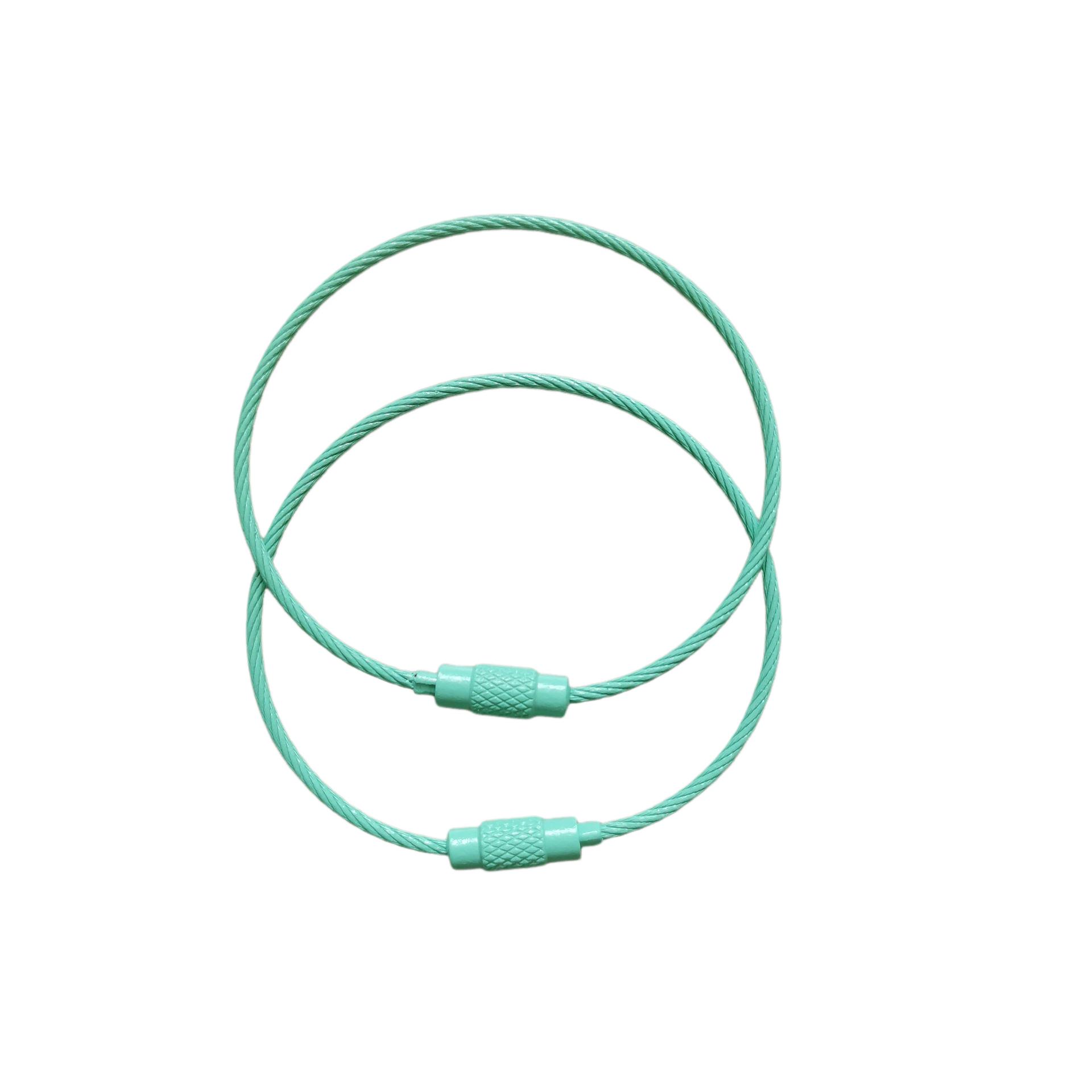 

10 шт. Різнокольоровий нержавіючий дріт Брелок-кабель 6 дюймів 1,5 мм Кільця для ключів з нержавіючої сталі Петля Асортимент кольорових брелоків Бирки для ID