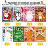 8/24Sheets Christmas Puzzle Stickers Santa Snowman Xmas Tree Make A Face Sticker Kids New Year Party Favors Toy Gift Decorations
