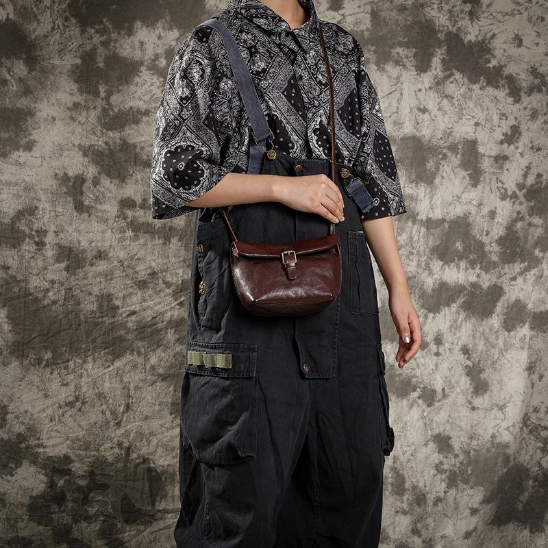 Vintage Fashion Women Shoulder Bag Soft Cowskin Leather Shoulder Bags Cowhide Crossbody Bags Small Bags For Women Female Bags