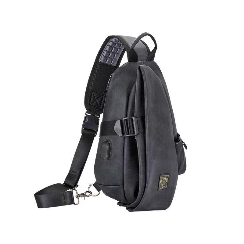 

Трендовая мужская сумка кроссбоди: Повседневная уличная нагрудная сумка и модный плечевой спортивный рюкзак серый