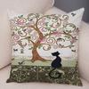 Double Print Cute Elegant Black Cat Cushion Cover Decor Cartoon Animal Pillow Case for Sofa Home Car Soft Plush Throw Pillowcase