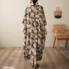 Dimanaf 2025 Summer Dress New Printing Casual Loose Floral Women Vintage Plus Size Dress O-Neck Dress Maxi