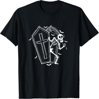 Skeleton and Coffin Creepy Melancholy T-Shirt