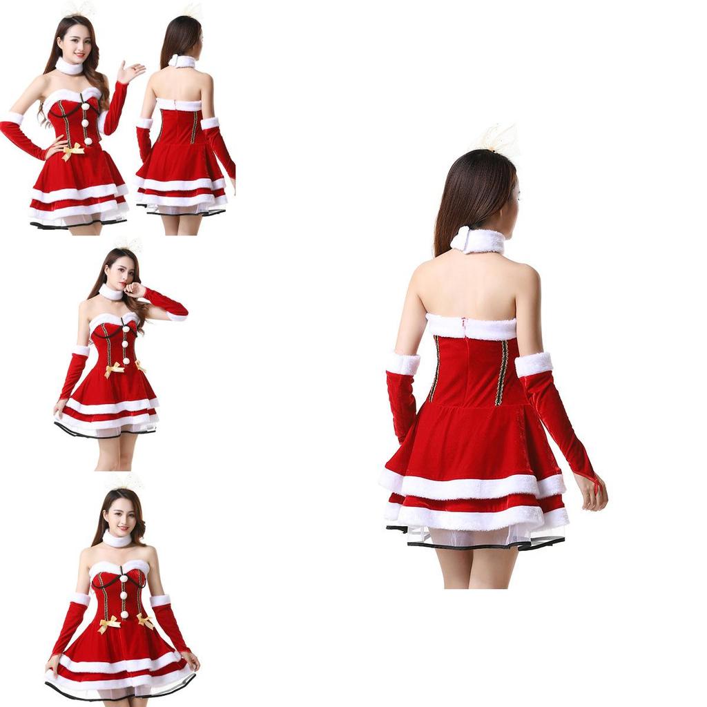 Weihnachten Weihnachtsmann Kostüm Kleid Rückenfrei Und Trägerlos