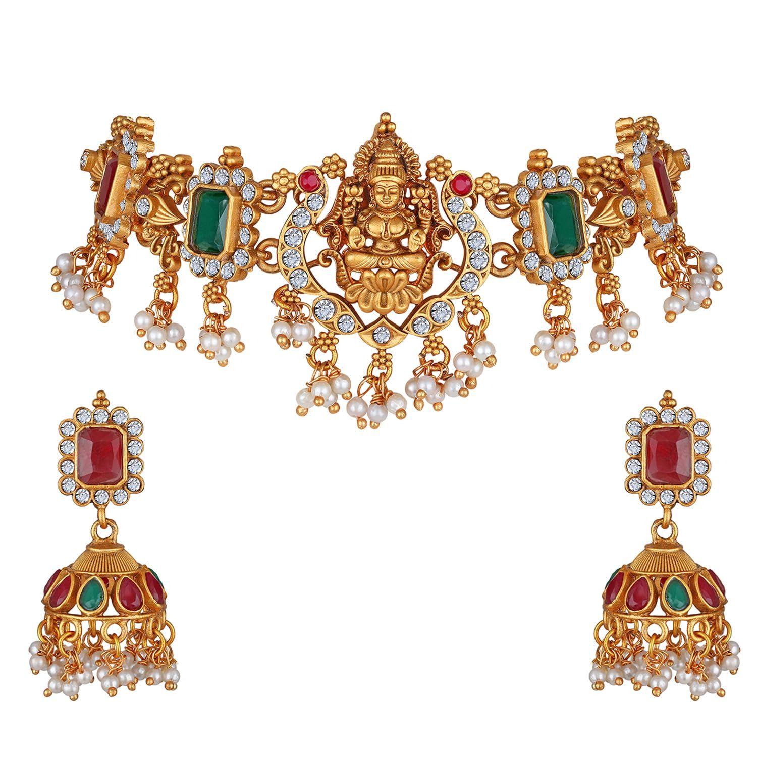 Новейший стильный дизайн, необычный жемчужный колье, традиционный храмовый комплект украшений для женщин