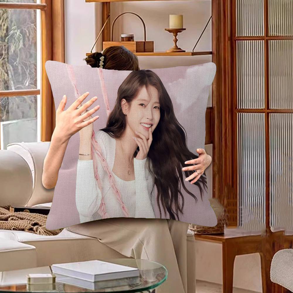 Korean Singer L-Lee J-Ji E-Eun I-IU Cushion Cover Pillowcase Upholstery Sofa Throw Pillow Home Decor Pillowcas