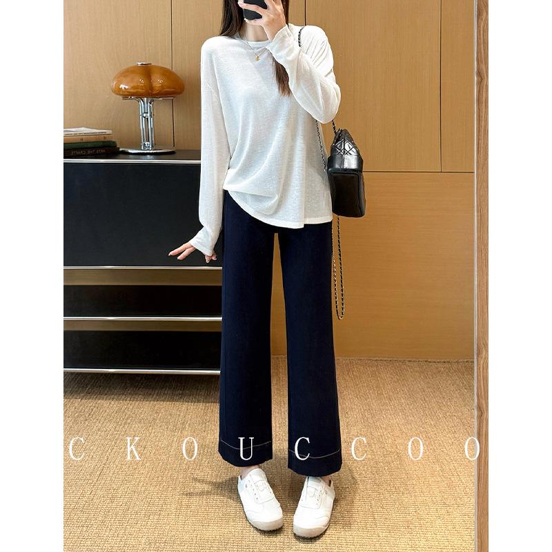 

Rongtai Tencel High-Waisted Straight Leg Women s Jeans - 2026 Spring Collection, Stretch Slimming Cropped Cigarette Pants. XXL
