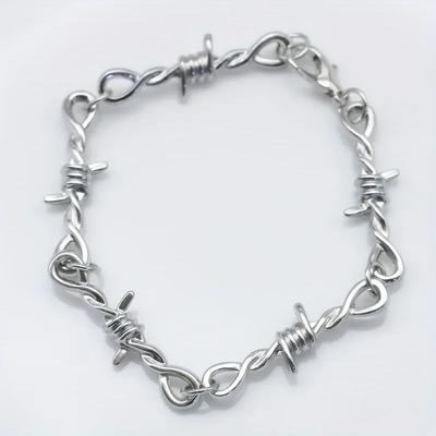 Bracciale Filo Spinato Bracciale a Forma di Cuore Zircone a Mano Regalo Femminile Decorazione Unisex