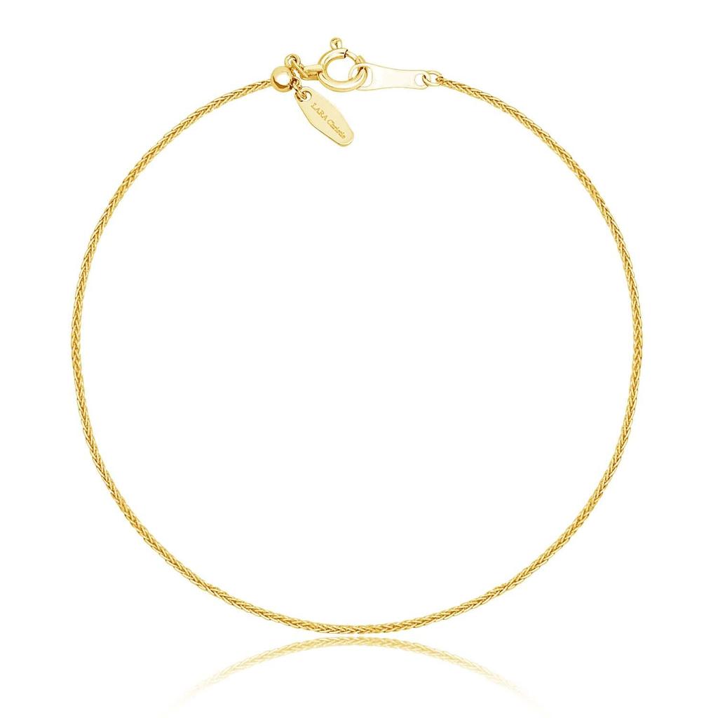Lala Christie 18K Gold Triple Spike Chain 18cm Long Bracelet, 0.8mm Wide, Approx. 0.9g, (lb97-0004-yg)
