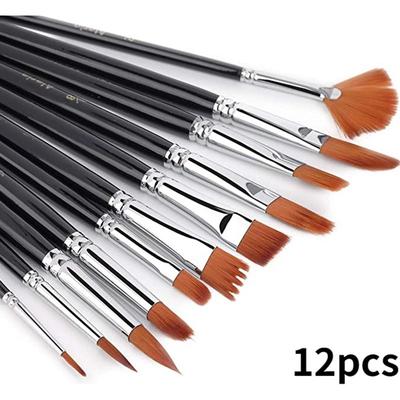 Paint Brushes 12 Pcs Professional Acrylic Paint Brush Set  Different Sizes Artist Paint Brushes for Acrylic Watercolor Oil Gouache Paint