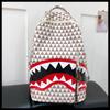 Shark Print Student Backpack, Large Capacity, Trendy, Fun, and Fashionable