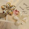 1-4Pcs Fashion Flower Hair Claw Clips for Women Gold Silver Color Large Hairpins Ponytail Shark Clip Headdress Hair Accessories