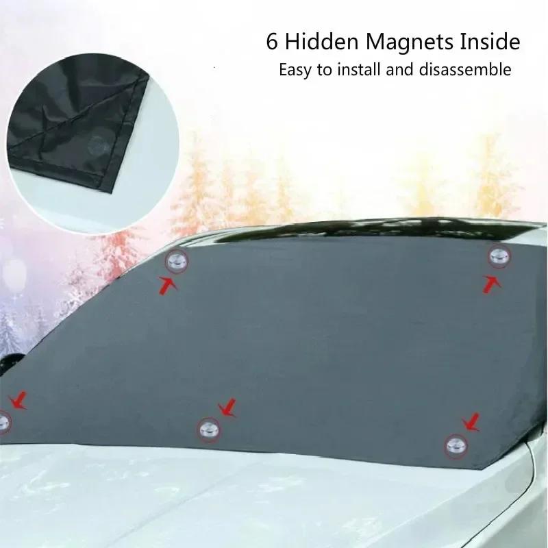 Magnetic Car Front Windscreen Cover Automobile Sunshade Cover Car Windshield Snow Sun Shade Waterproof Car Cover