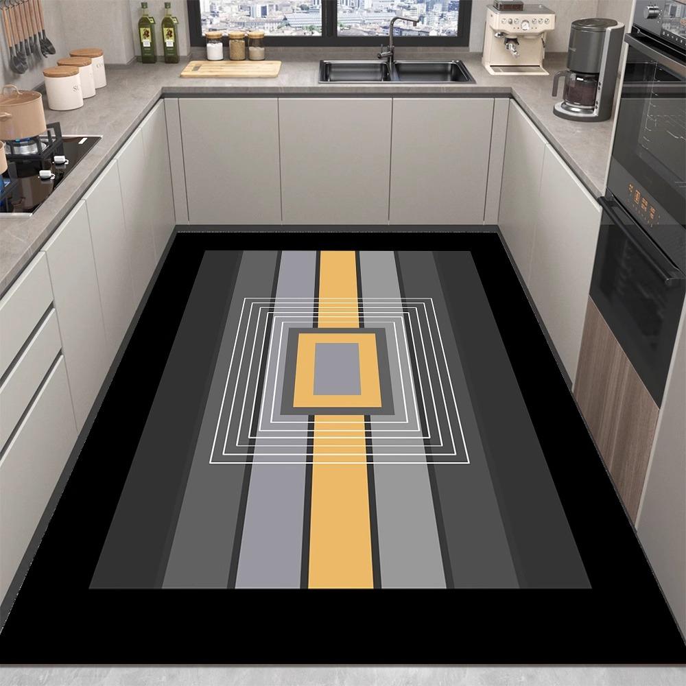 Modern Stripe Print Rug Non-slip Kitchen Floor Mats Living Room Coffee Table Mat Washable Carpet for Living Room Bedroom Decor