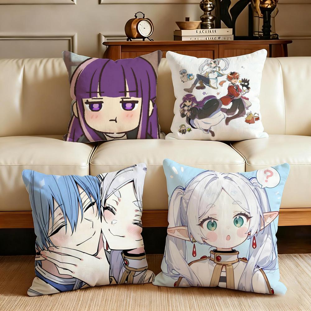 Frieren Beyond Journeys End Cushion Cover Cushion Cover Set 4Pcs 50x50 45x45 40x40 Pillowcase Decorative Sofa Home Decor