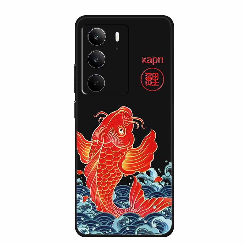 3D Emboss Case For Realme C75 4G 5G C75x V70 V70s 14x Realme C71 4G Case C 75 71 Coque Flower Black Silicone Soft Back Cover Bag