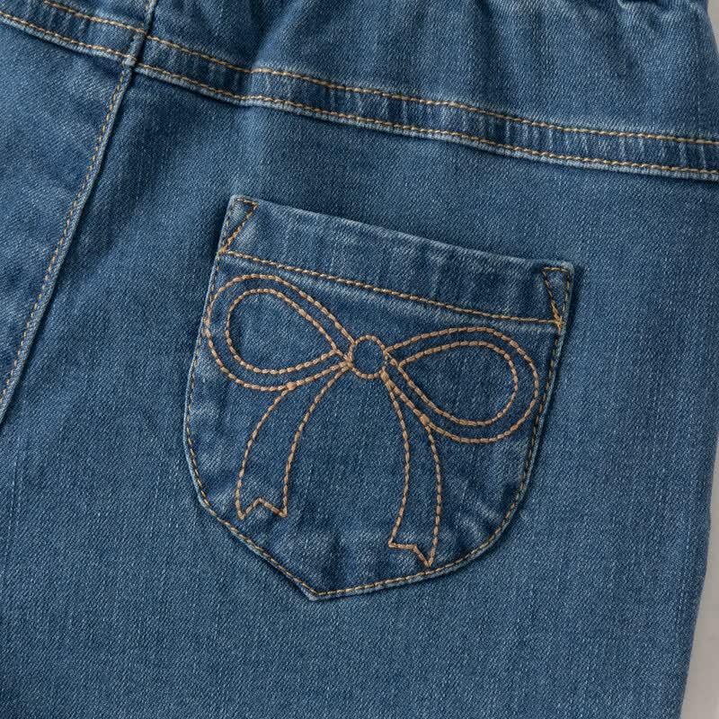 DAVE&BELLA Girls' Autumn Wide-Leg Denim Jeans