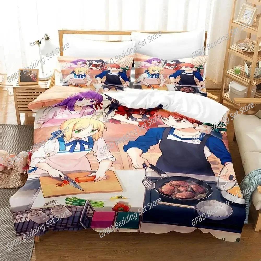 New Anime Today's Menu for the Emiya Family Bedding Set Bedroom Soft Modern Bedspreads Comefortable Duvet Cover Pillowcase