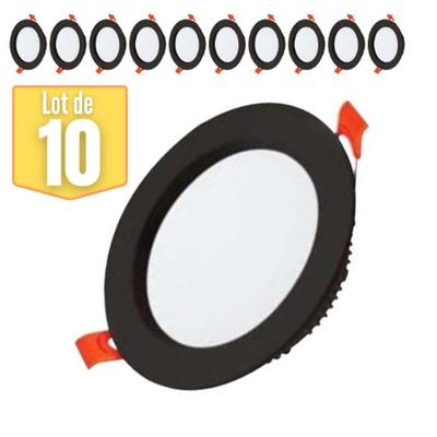 Set of 10 ALEXA SMD LED Round Black Spots 30W 7000K