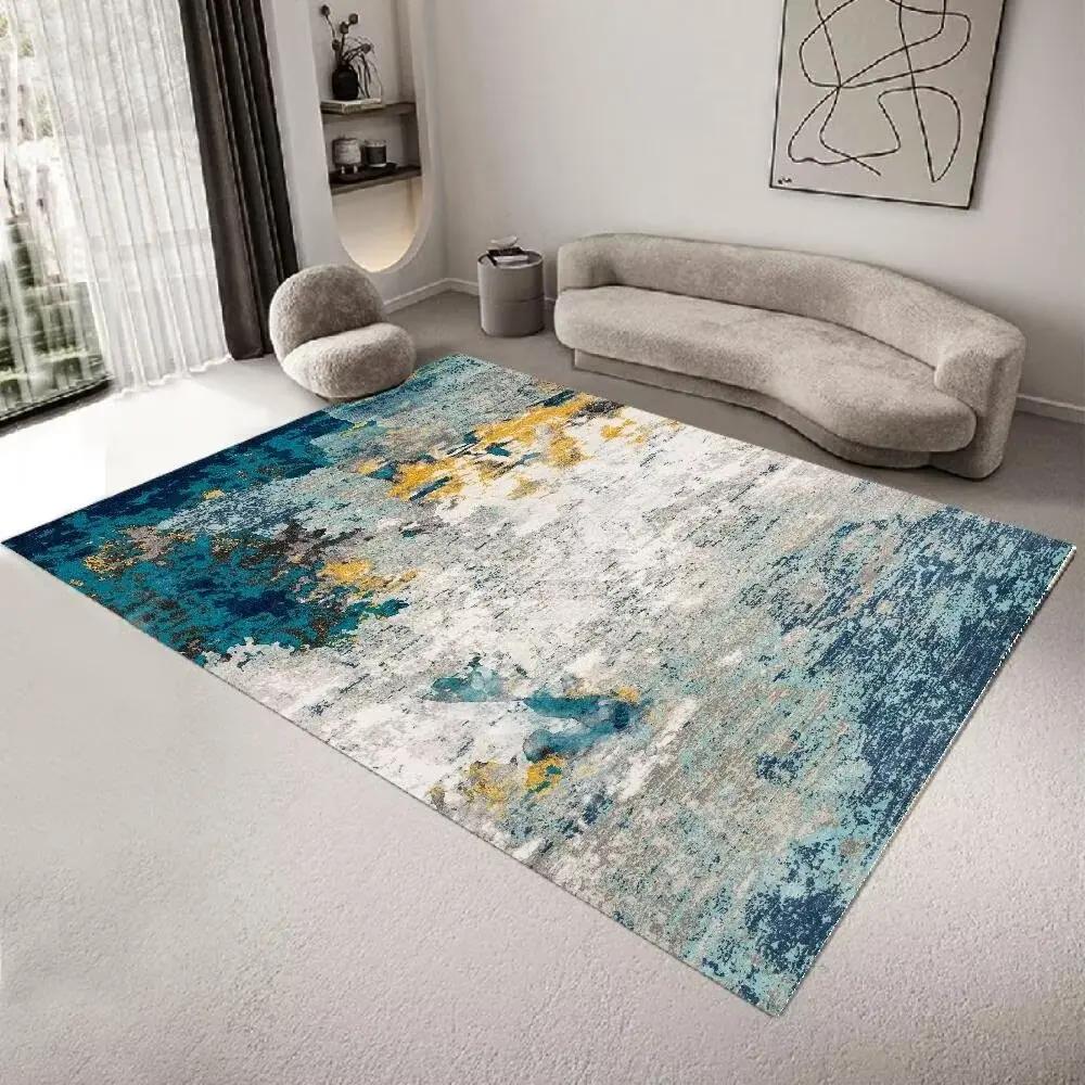 Nordischer Tintenklecks Abstrakt Teppich Wohnzimmer Großer Flächenteppich Heimdekoration Schlafzimmerteppich Rutschfest Balkon Couchtische Matte