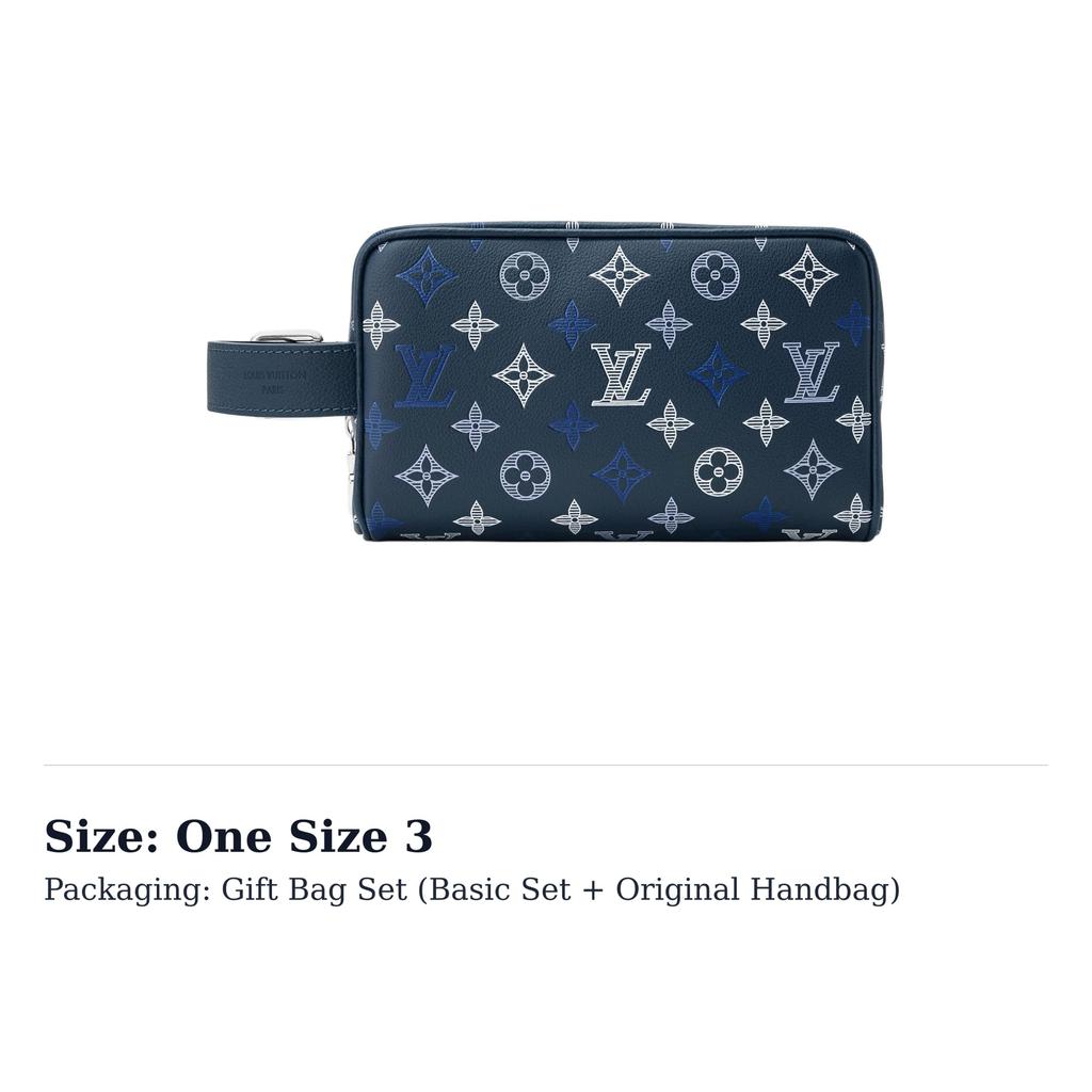 Louis Vuitton Monogram Shadow Cow Leather Toiletry Bag Toiletry Bag Unisex Marine Blue M28835