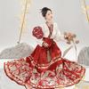 Han Yu dynastie Ming Hanfu: Fengxi Puff rukáv Sukně s koňskou tváří Dámský každodenní cestovní set