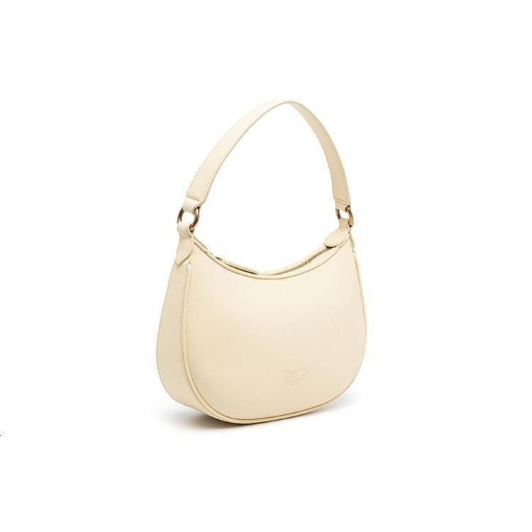 New PINKO Half Moon Series Cow Leather Crescent Bag, Shoulder Bag, Handbag Medium Women's Yellow 101523-A0F1-C08Q