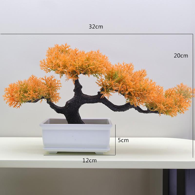 Faux Pine Bonsai Tree Indoor Decoration Plastic Green Plant For Living Space