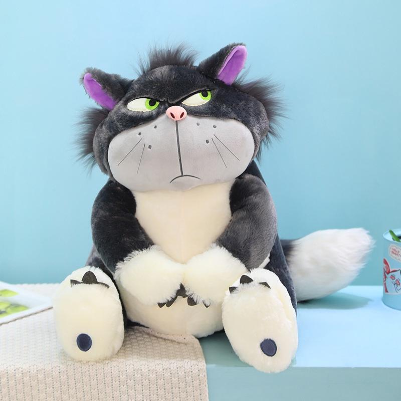 Cute Grey Short Plush Lucife Cat Doll Stuffed Animal Toy For Teenagers 30/45/60/80cm