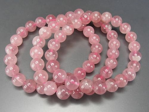 [Steinstrasse] Tiefes Rosenquarz-Armband, ca.. 8,5 mm, Magentafarbe, Naturstein, Schön, Glück Liebe 152