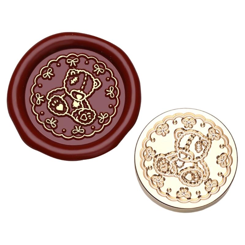 Vintage Seal Stamp Head Small Bear Animal Seal Stamp for Seal Envelope Card Party Invitation Packaging Christmas Wedding