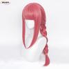 High Quality Makima Cosplay Wig Anime Chainsaw Man Cosplay Long Coral Pink Braided Heat Resistant Hair Role Play Wigs + Wig Cap